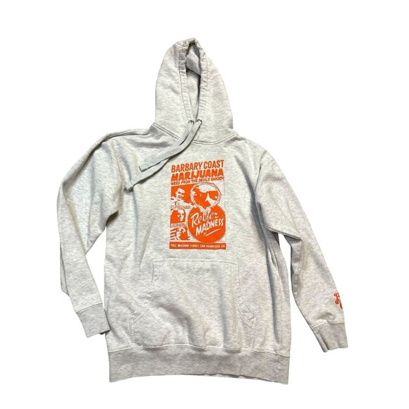 Reefer Madness Gray hoodie Orange Lettering L Barbary Coast San Francisco - Picture 10 of 10
